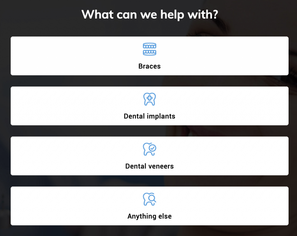 Screenshot: Full width buttons with icons