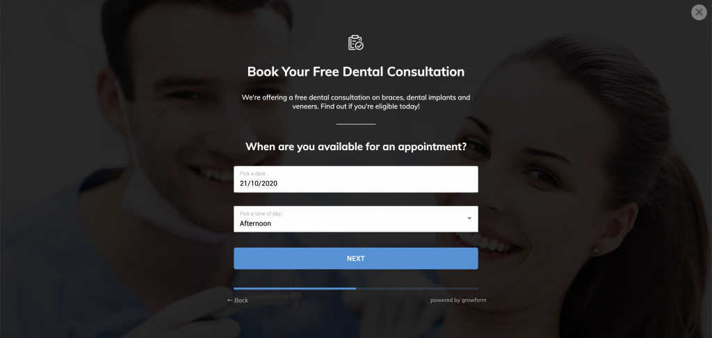 The growform form fades in as an overlay once a user presses a link or button on your page. It can be closed with the…