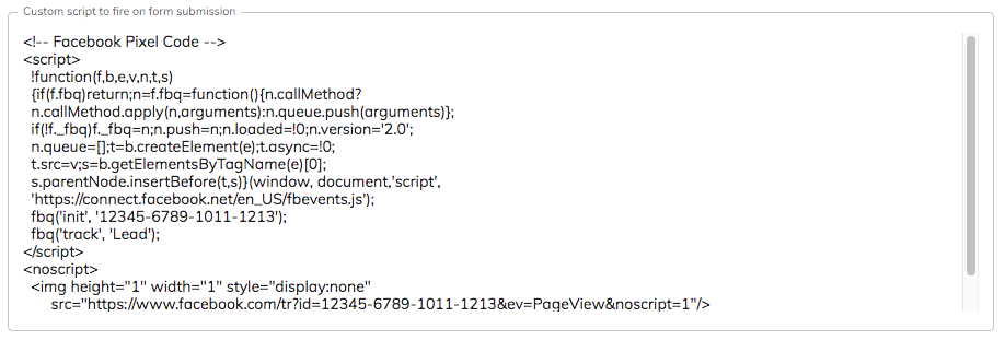Screenshot: 4 – Paste your code into Growform
