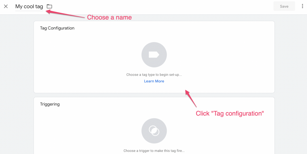 Screenshot: 3 – Create the tag in Google Tag Manager
