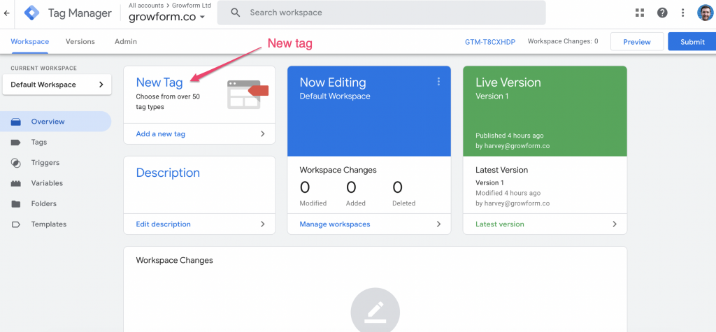 Screenshot: 3 – Create the tag in Google Tag Manager