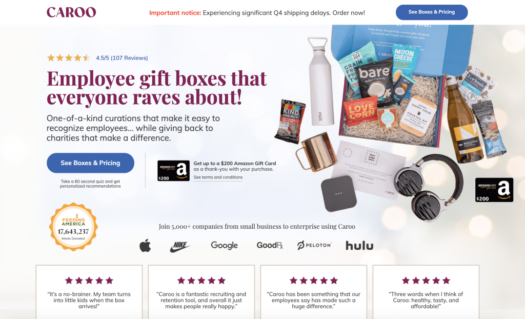 Check out Caroo’s landing page.