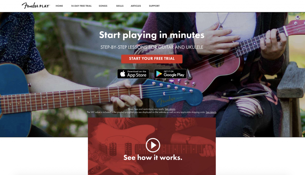 See Fender’s landing page.