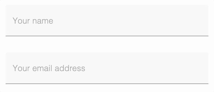 Screenshot: 2 – Add labels rather than placeholder text