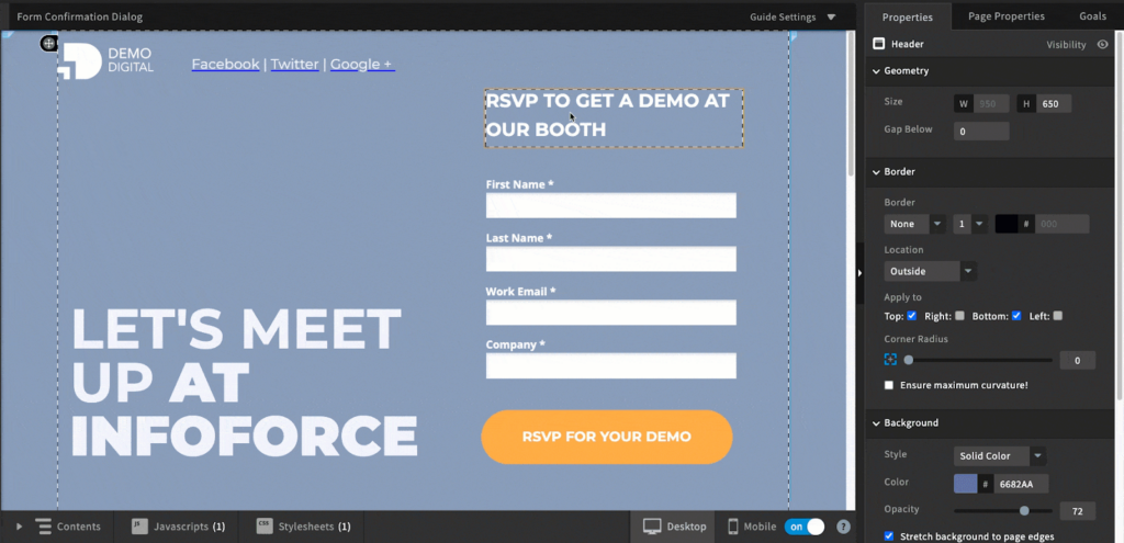 Screenshot: Unbounce