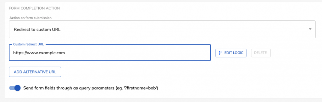 Screenshot: 2.) Pass form data in the query string to another page
