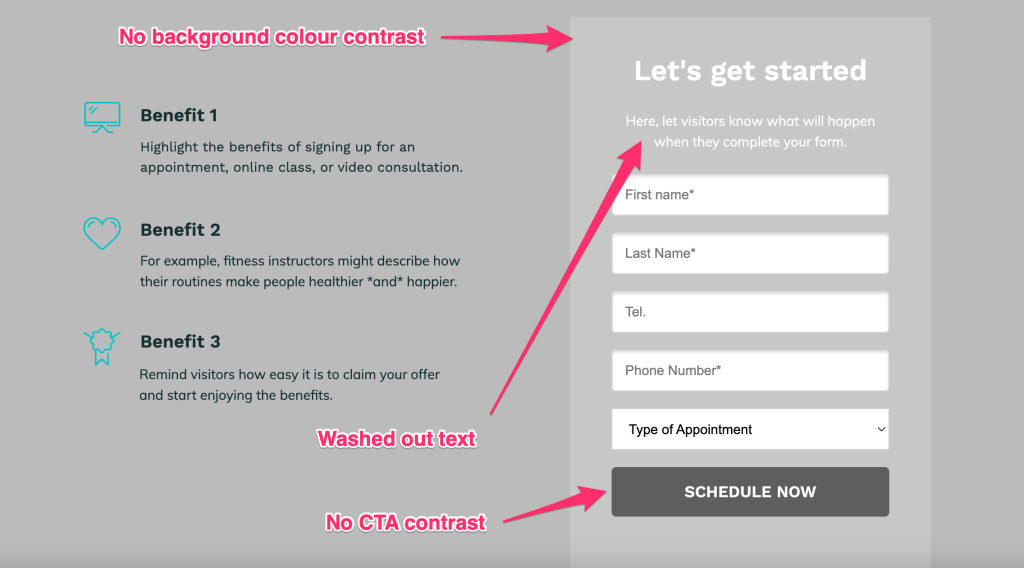 Screenshot: Utilize Visual Hierarchy