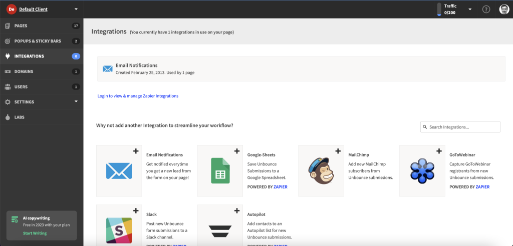 Unbounce integrations: get started with one click!