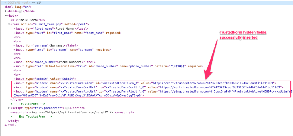Screenshot: 5) Flag sensitive fields