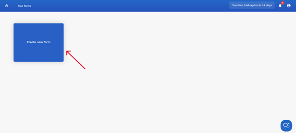 Screenshot: Passo 1: Iscriviti e crea un nuovo modulo
