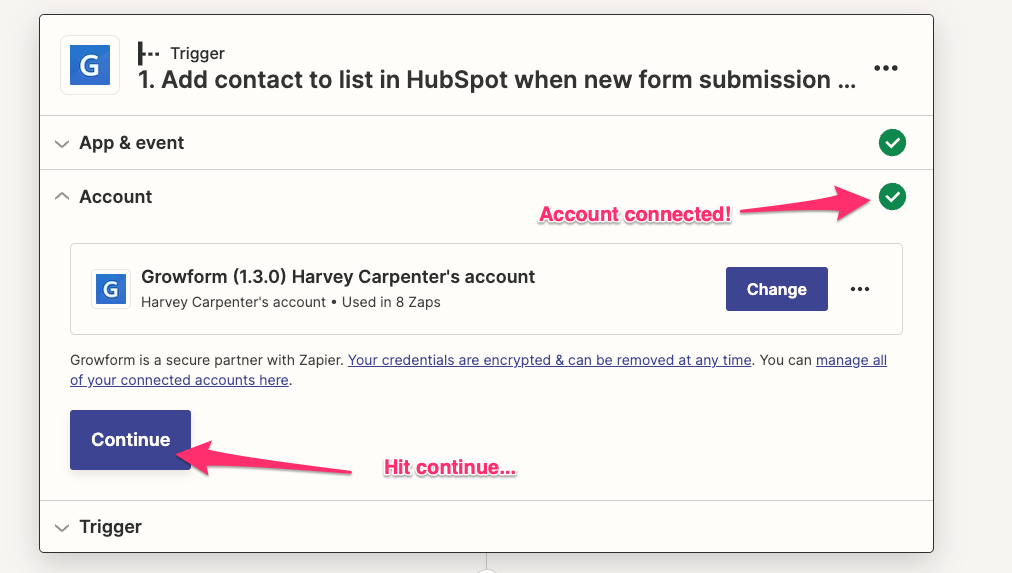 Screenshot: Step 6: Send your leads to HubSpot