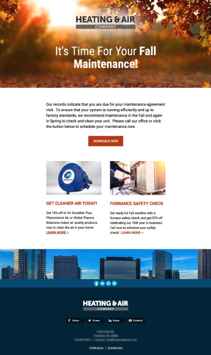 Diese HVAC-E-Mail wurde von Effective Media Solutions entworfen.