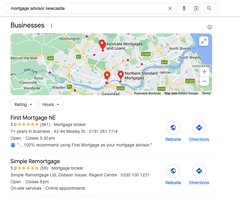 Un perfil GMB sólido te permitirá aparecer en los primeros puestos, ¡así!