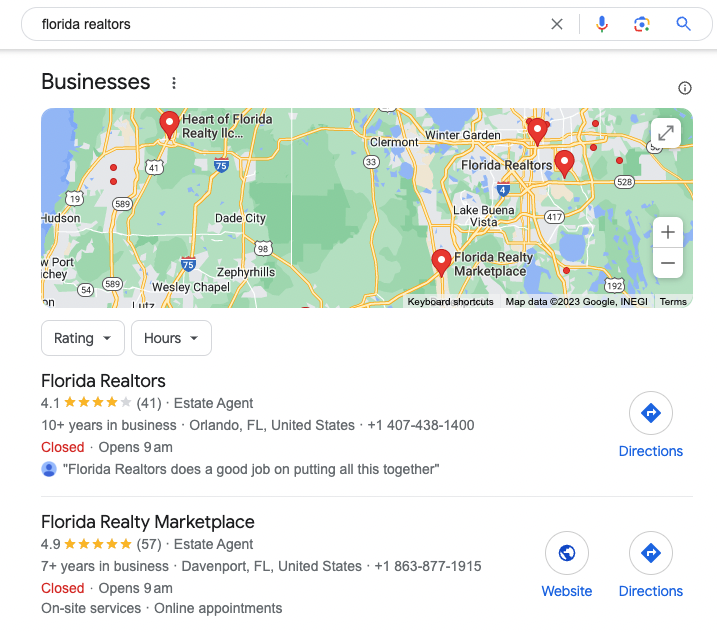 Screenshot: 1. Farsi trovare con la SEO locale