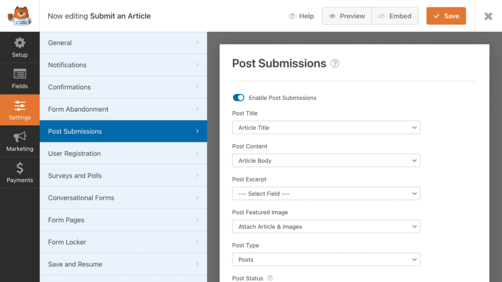 Screenshot: 2. WP Forms