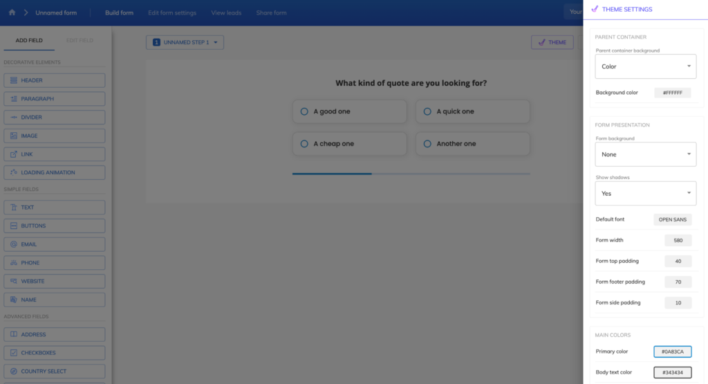 Screenshot: Step 3: Build or Edit Your Form