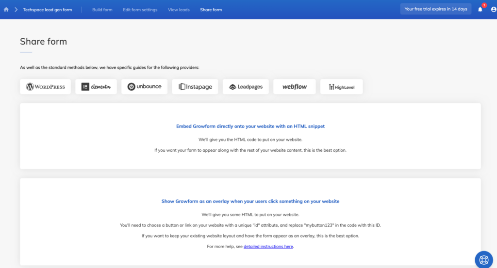 Screenshot: Step 5: Share Your Form