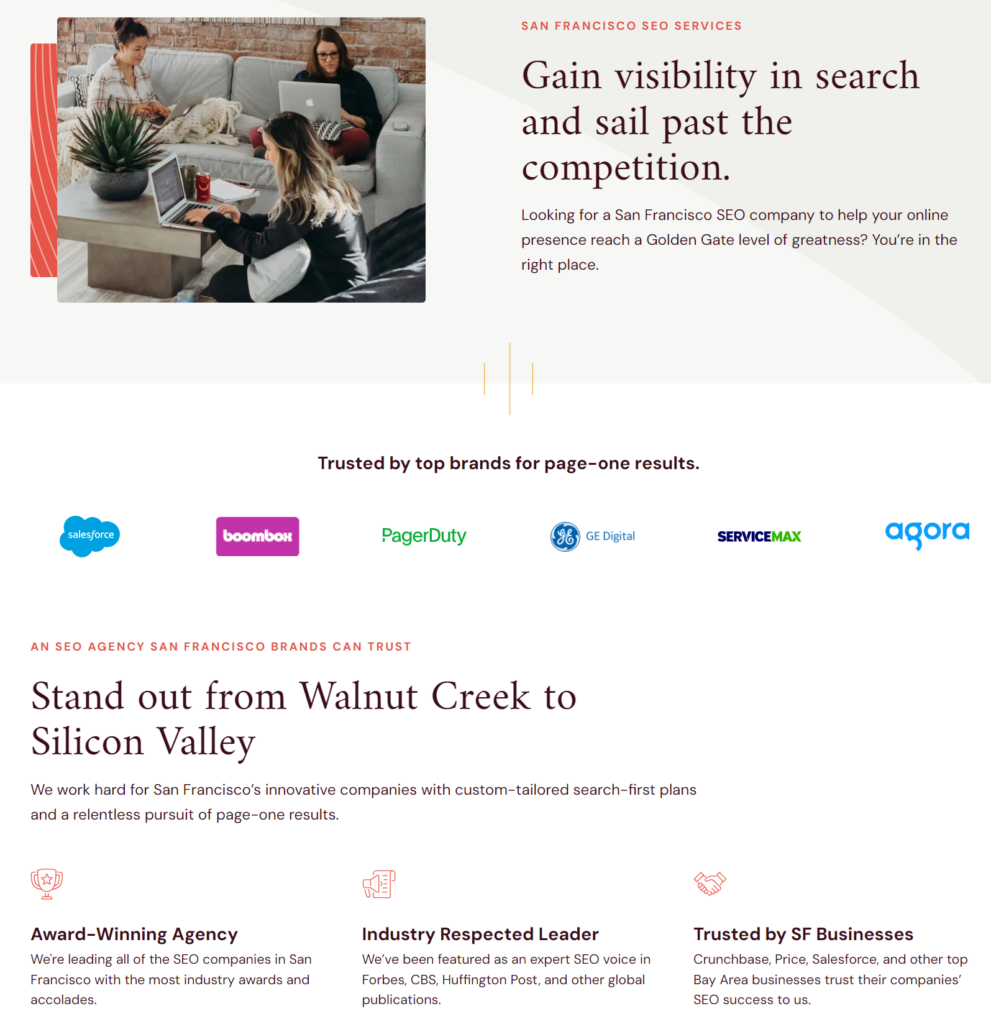Screenshot: 1. Location-Specific Landing Pages
