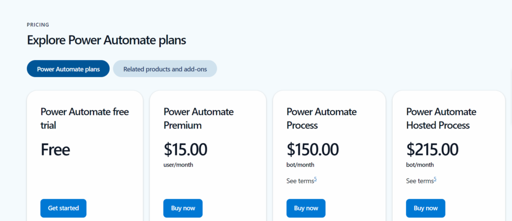 Screenshot: Pricing