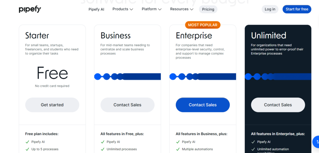Screenshot: Pricing