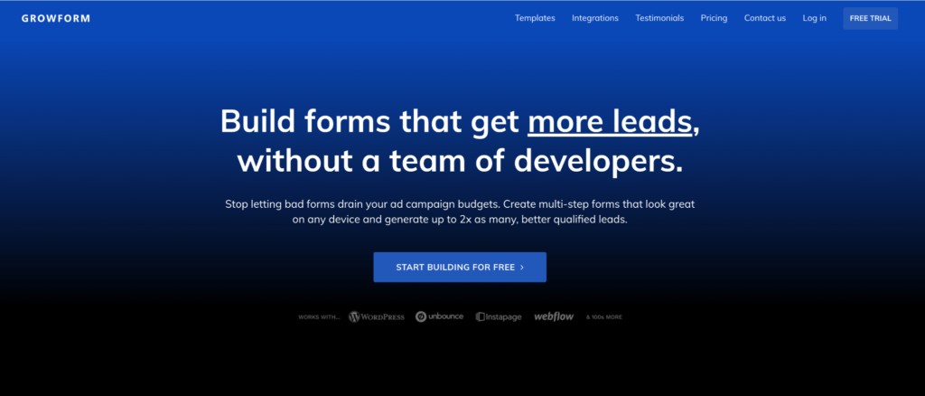 Screenshot: Step 1: Create a Growform Account