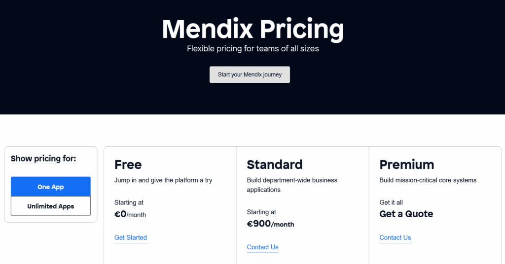 Screenshot: Pricing
