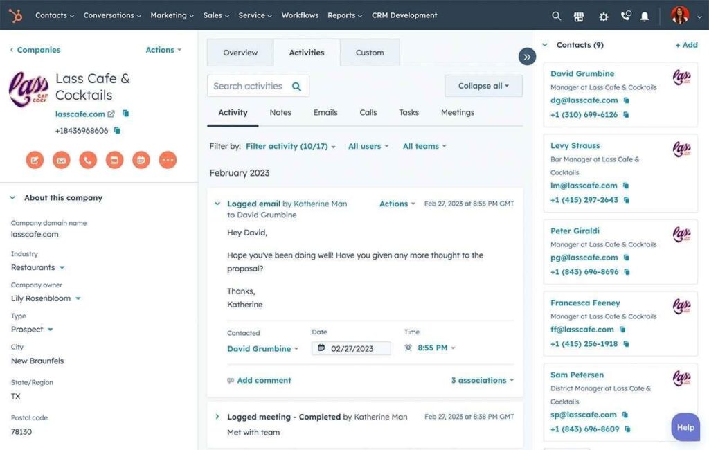 Screenshot: 3. HubSpot