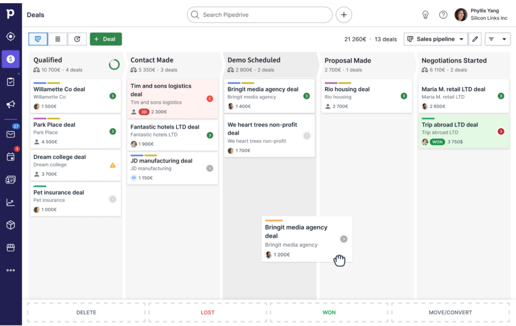 Screenshot: 5. Pipedrive