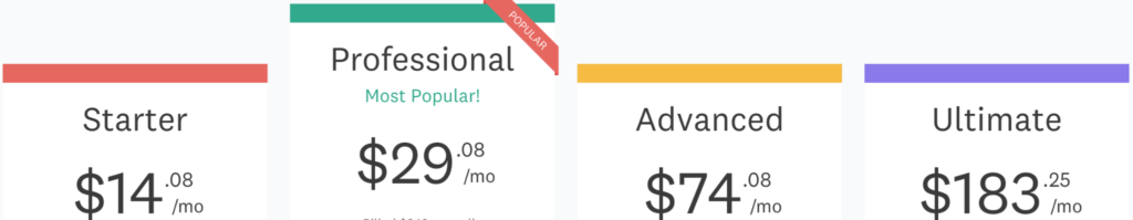 Screenshot: Pricing
