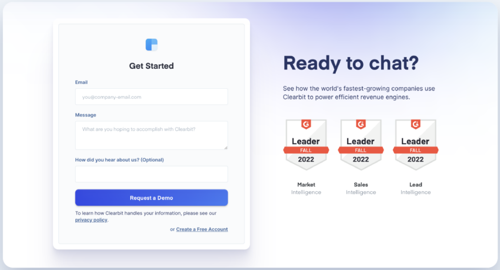 Screenshot: Optimize the Opt-In Form