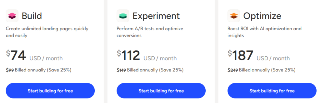 Screenshot: Pricing