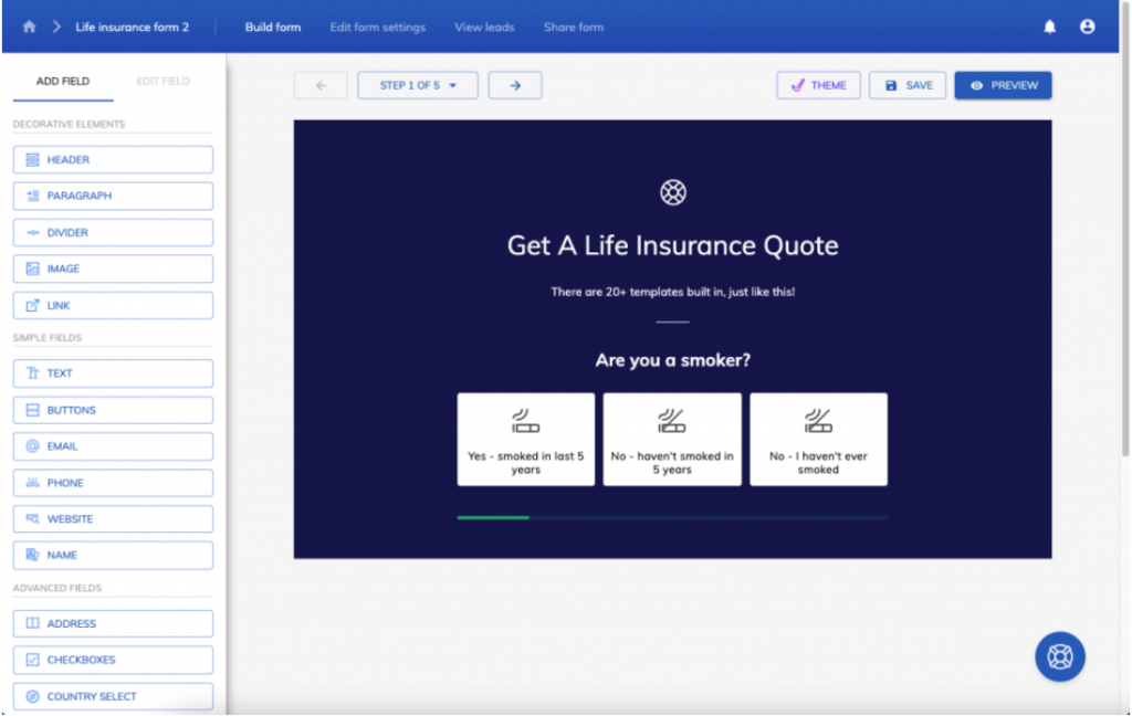 Screenshot: Integrate Lead Capture Forms