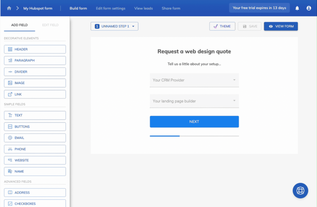 Screenshot: Integrate Multi-Step Forms