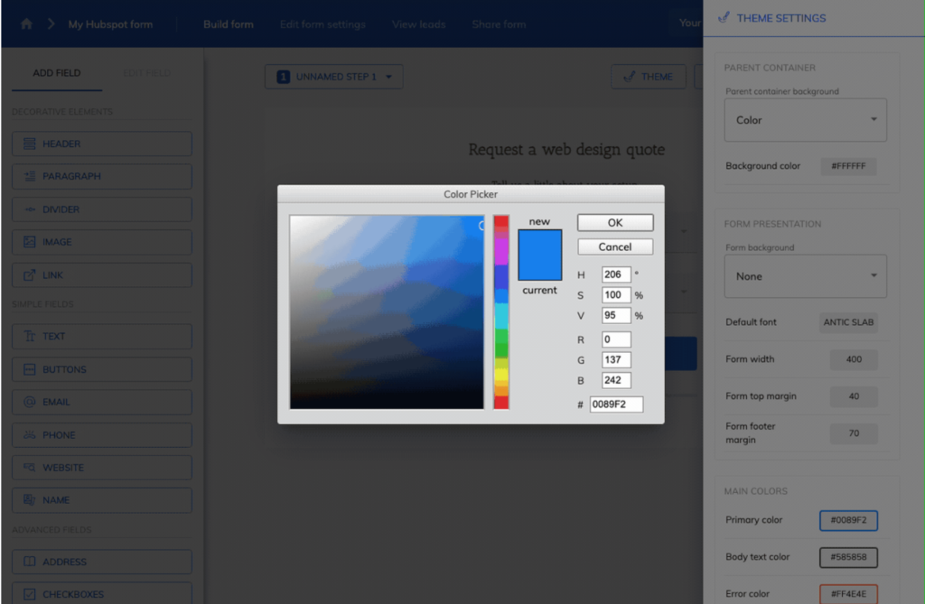 Screenshot: Integrate Multi-Step Forms