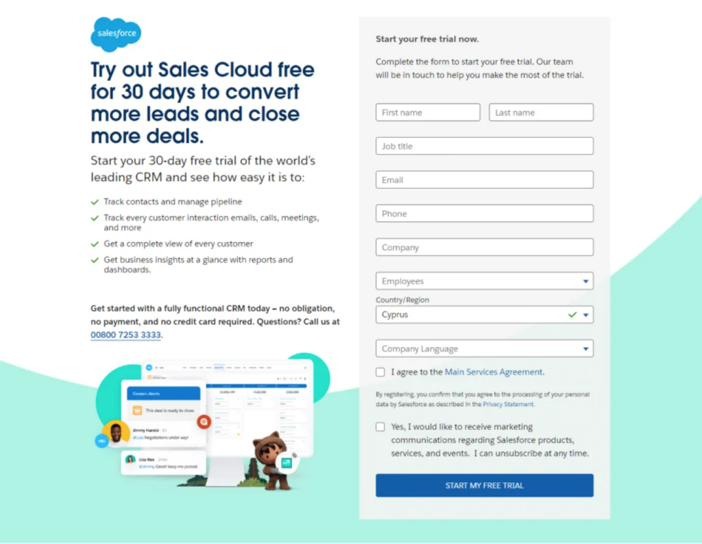 Screenshot: Incorporate Lead Forms on Key Pages