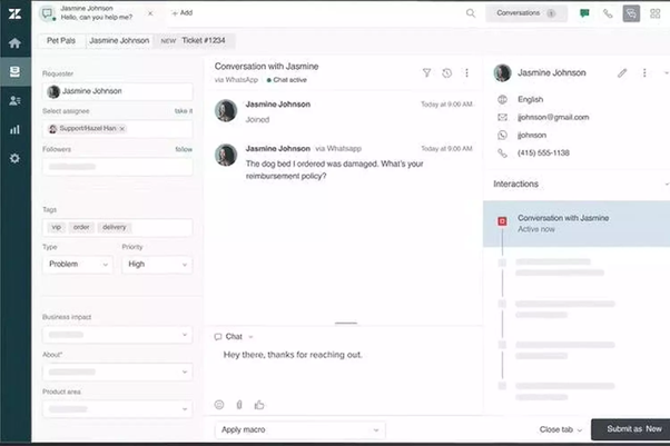 Capture d’écran : 8. Zendesk Sell