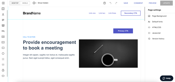 Screenshot: 4. Instapage