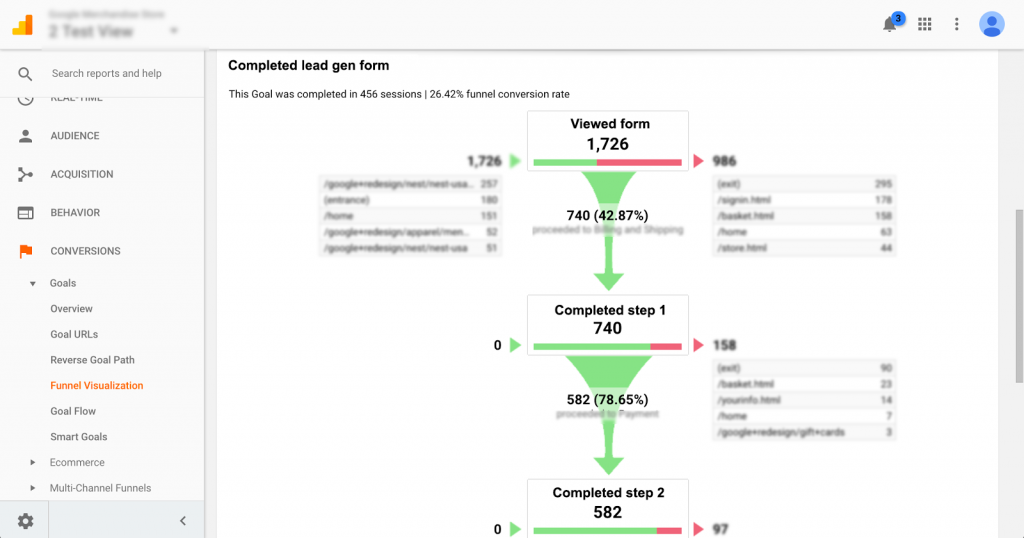 Screenshot: Utilizzo degli strumenti di test