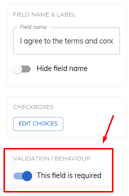 Screenshot: Step 4: Customize the Checkbox Label