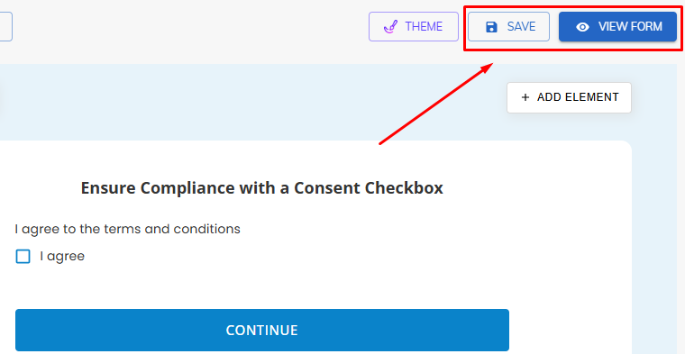 Screenshot: Step 6: Save and Preview the Form