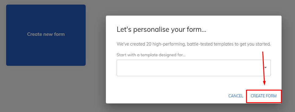Screenshot: Passo 1: Utilizzare un costruttore di moduli reattivo per i dispositivi mobili