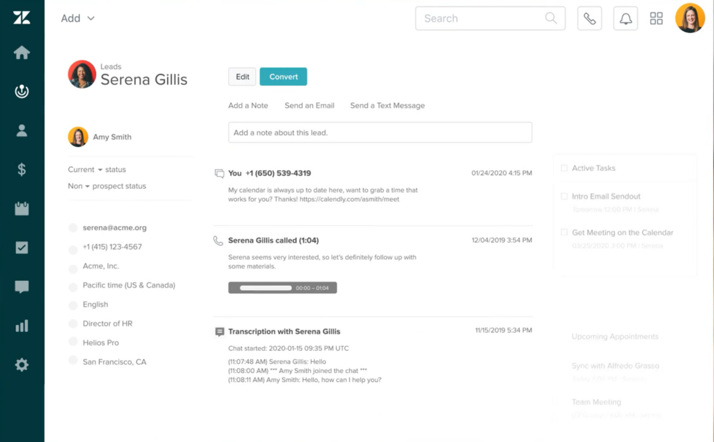 Screenshot: 5. Zendesk Sell