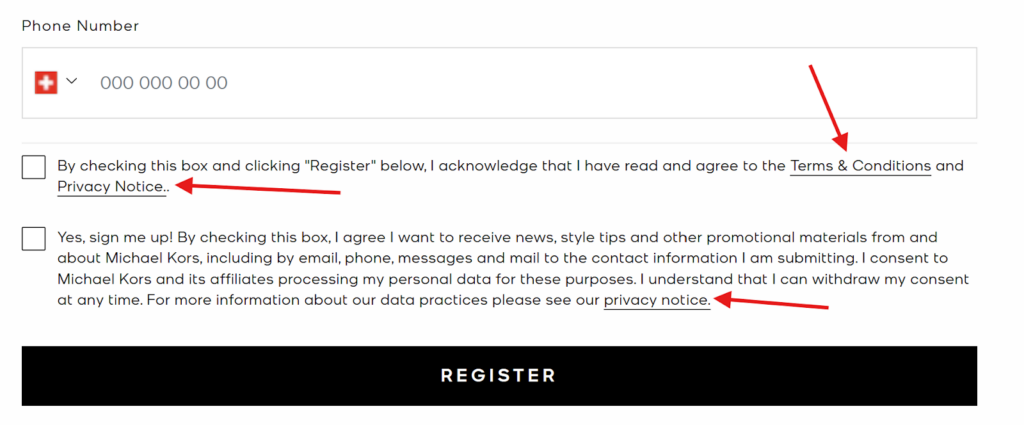 Screenshot: Passo 2: Condividere una chiara informativa sulla privacy