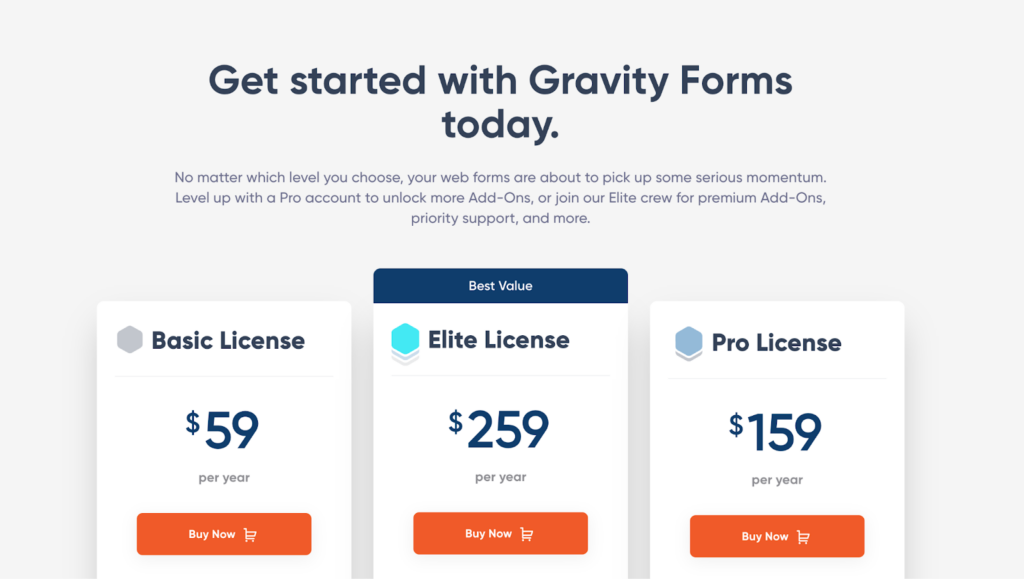 Screenshot: Pricing