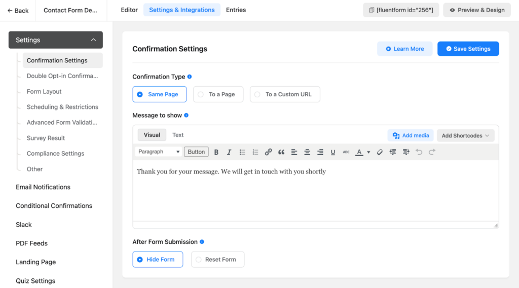 Screenshot: 8. Fluent Forms