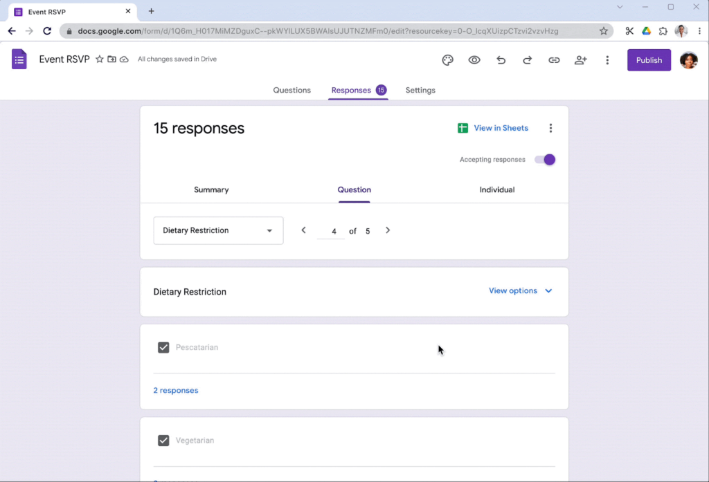 Screenshot: 6. Google Formulare