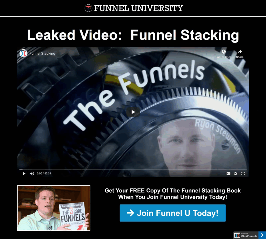Screenshot: 2. Funnel University – Video Verkaufstrichter