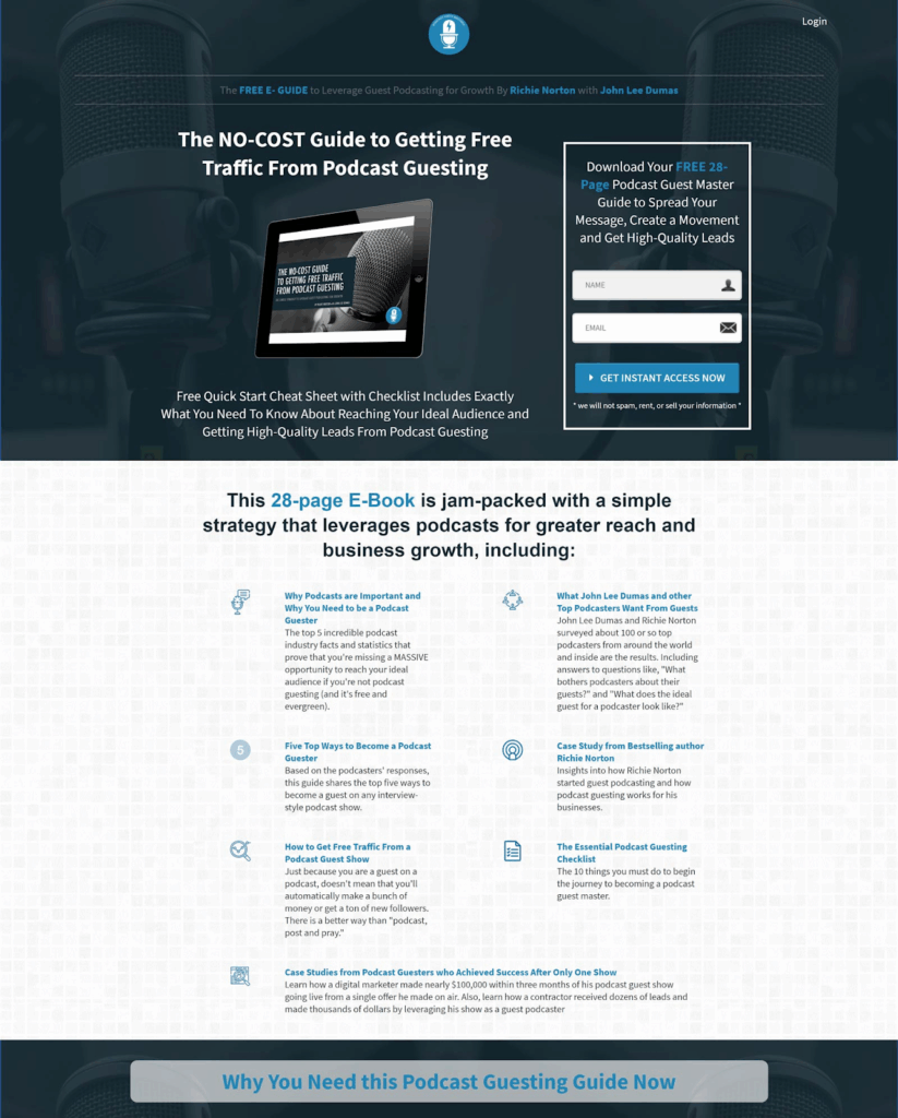 Screenshot: 4. Podcasting Guest Mastery – Lead Magnet mit Dringlichkeit