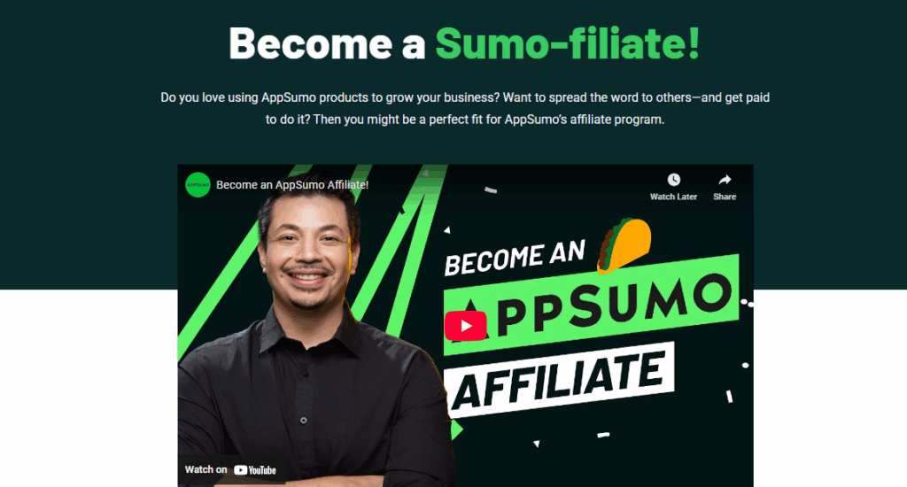 Screenshot: 10. AppSumo Affiliate Anmeldungstrichter