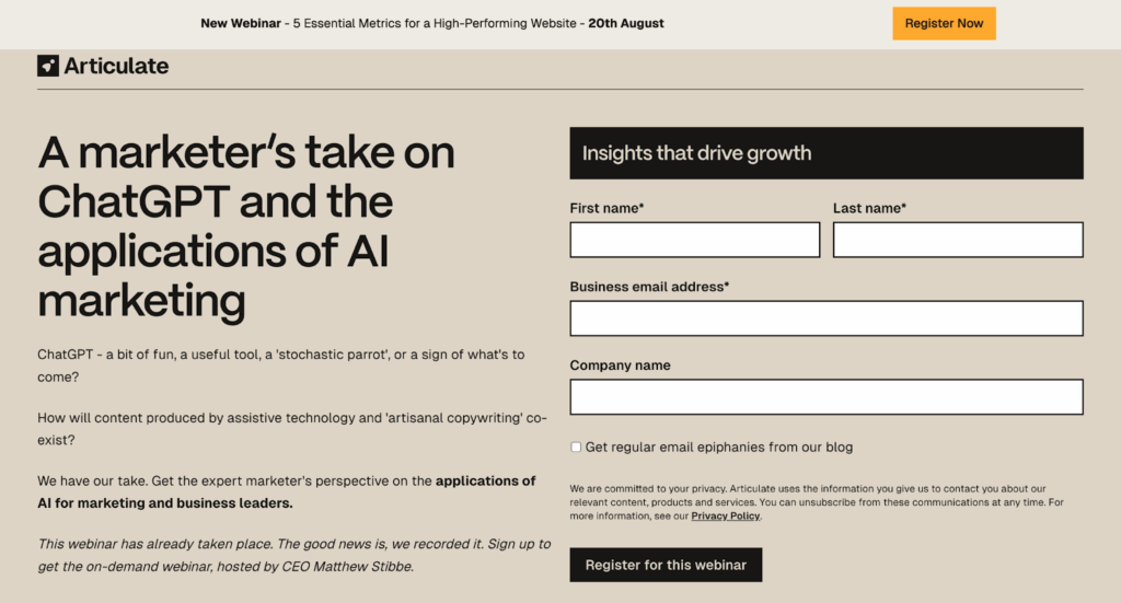Screenshot: 5. HubSpot – „Die Meinung eines Vermarkters zu ChatGPT“